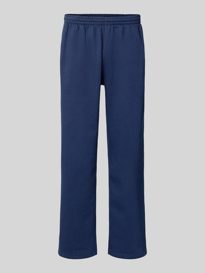 Produktfoto, Wide Fit Sweatpants mit elastischem Bund von adidas Originals aus Baumwoll-Mix, dunkelblau, seitliche Eingrifftaschen, glatte Textur