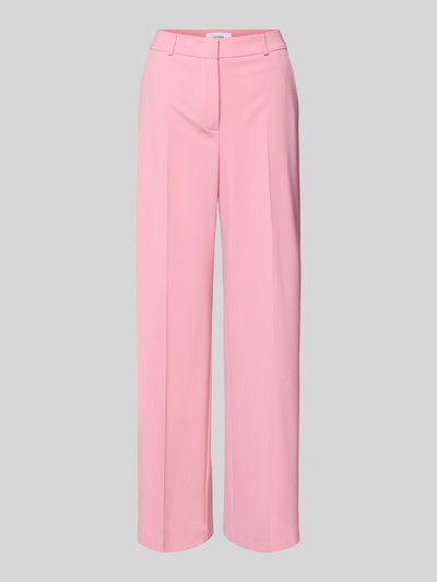 Produktfoto, Stoffhose aus Viskose-Mix mit Gesäßleistentasche von comma, rosa, Straight Fit, Bügelfalten, französische Taschen, Hakenverschluss.