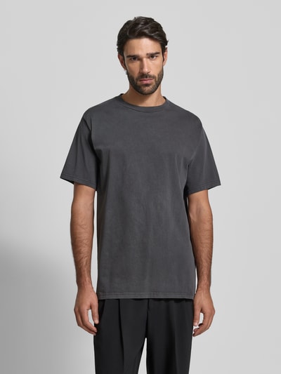 American Vintage T-shirt met geribde ronde hals Donkergrijs - 4