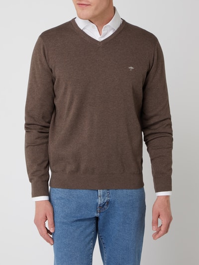 Fynch-Hatton Pullover mit V-Ausschnitt  Mittelbraun 4