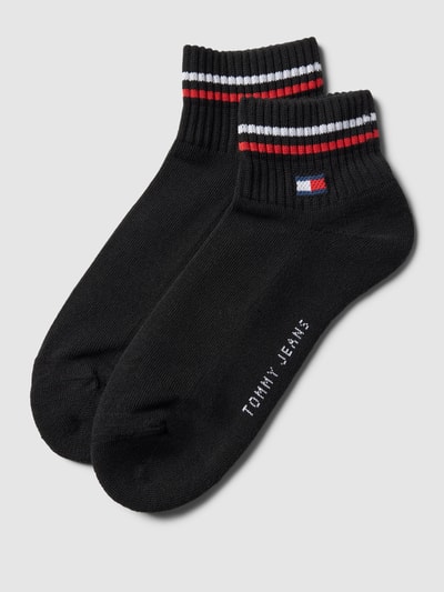 Tommy Jeans Sneakersocken mit Label-Print Modell 'Iconic' im 2er-Pack Black 1