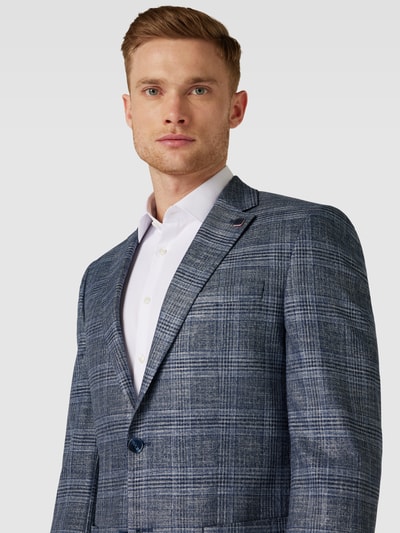 HECHTER PARIS Slim Fit Sakko mit Tartan-Karo Hellblau 3