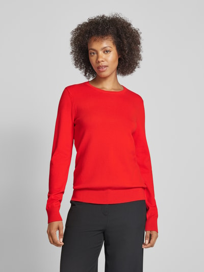 Christian Berg Woman Regular fit gebreide pullover met ribboorden Rood - 4