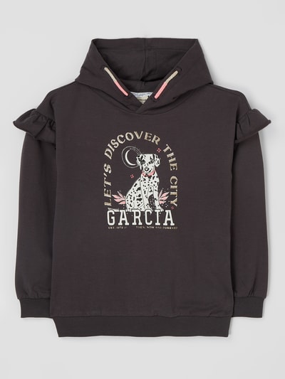 Garcia Hoodie mit Message-Print  Dunkelgrau 1