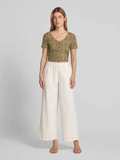 Tom Tailor Denim Slim Fit Blusenshirt mit dekorativer Knopfleiste Oliv 1