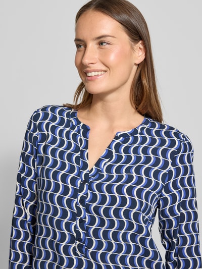 Christian Berg Woman Bluzka o kroju regular fit z wiskozy z dekoltem w serek Ciemnoniebieski 3