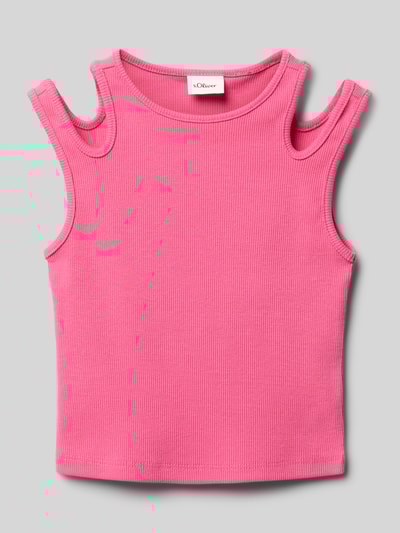 s.Oliver RED LABEL Slim Fit Tank Top mit Cut Outs Pink 1