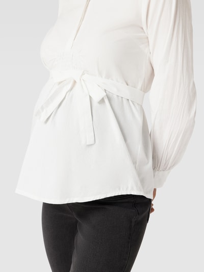 Mamalicious Umstands-Bluse mit Bindegürtel Modell 'LETICIA' Weiss 3