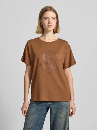 Soyaconcept T-Shirt mit Statement-Print Modell 'BANU' Hellbraun 4