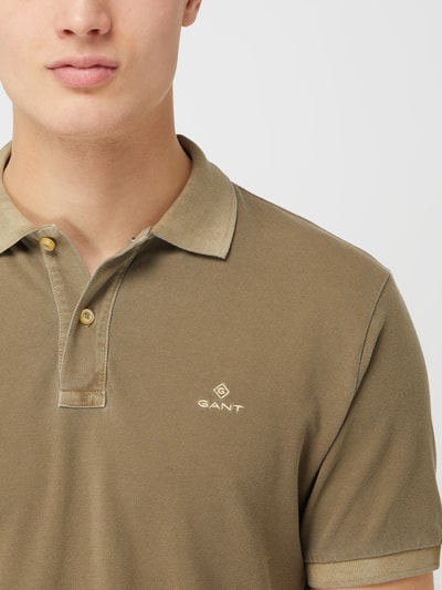 Gant Poloshirt met labelstitching Kaki - 3