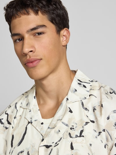 Pegador Relaxed fit vrijetijdsoverhemd met labelstitching, model 'Novo' Ecru - 3