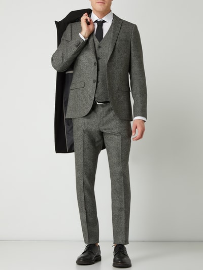 CG - Club of Gents Tailored fit 2-knoops colbert met geweven structuur, model 'Adkyn' Antraciet - 1