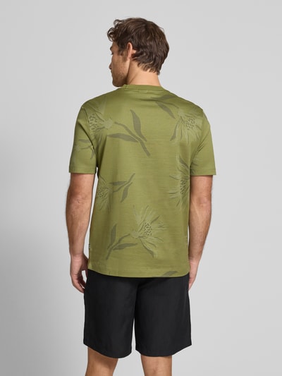 BOSS T-Shirt mit geripptem Rundhalsausschnitt Modell 'Taut' Lind 5