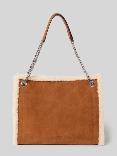 Lauren Ralph Lauren Torebka z futerkiem i aplikacją z logo Koniakowy 4