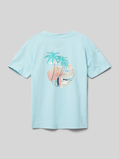 Garcia T-Shirt mit Label-Print Bleu 3