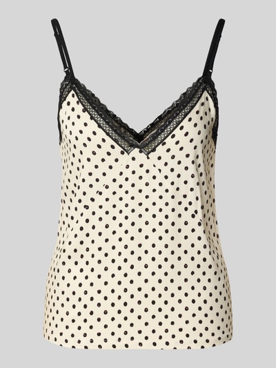 HUGO Pyjama-Oberteil mit Herz-Ausschnitt Modell 'POLKA' Offwhite 1