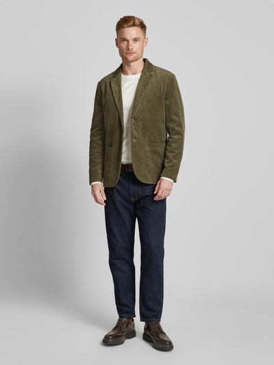 SELECTED HOMME Slim fit 2-knoops colbert van corduroy, model 'KAY' Olijfgroen - 1