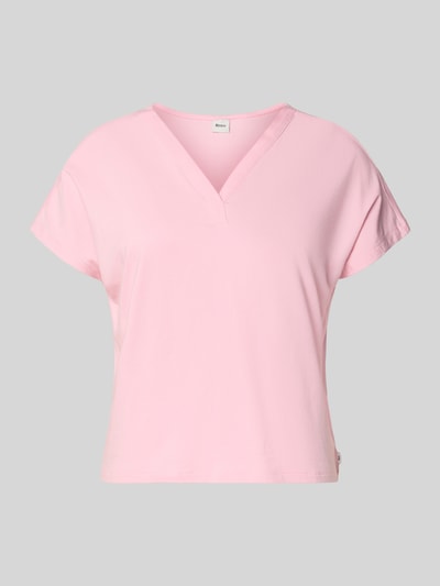Produktfoto, Regular-Fit T-Shirt aus Baumwoll-Mix mit Viskose-Anteil von Brax in zartem Rosa, glatte Oberfläche, Damen T-Shirt