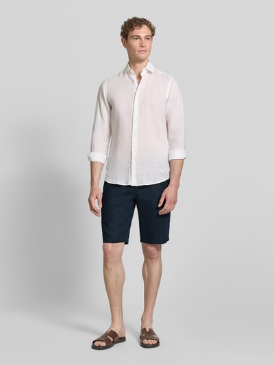 Marc O'Polo Regular Fit Shorts aus reinem Leinen Modell 'RESO JOGGER' Marine 1