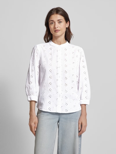 Brax Blouse met broderie anglaise, model 'Velia' Wit - 4
