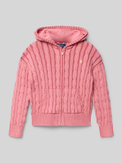 Polo Ralph Lauren Teens Regular fit gebreid jack van puur katoen Felroze gemêleerd - 1