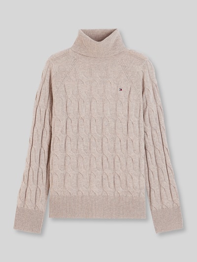 Tommy Hilfiger Relaxed Fit Rollkragenpullover aus reiner Wolle Beige 2