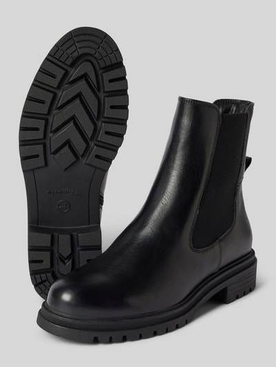 Tamaris Stiefeletten aus Leder mit elastischen Einsätzen Black 4