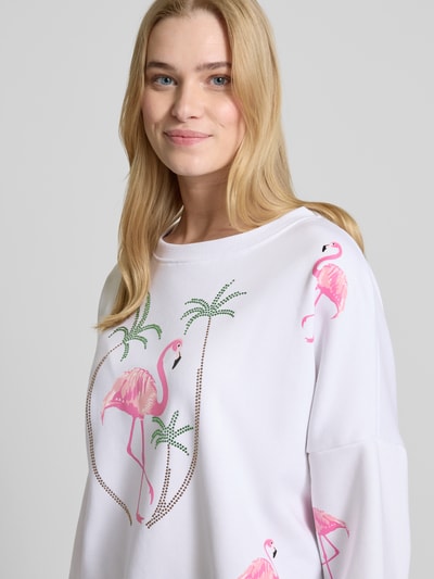 miss goodlife Oversized Sweatshirt mit gerippten Abschlüssen Weiss 3