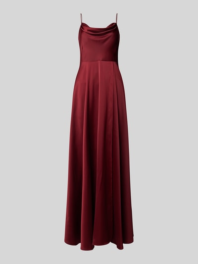 Jake*s Cocktail Maxikleid aus Satin mit Wasserfall-Ausschnitt Bordeaux 2