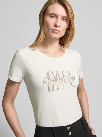 LIU JO SPORT T-Shirt mit Strasssteinbesatz Offwhite 3