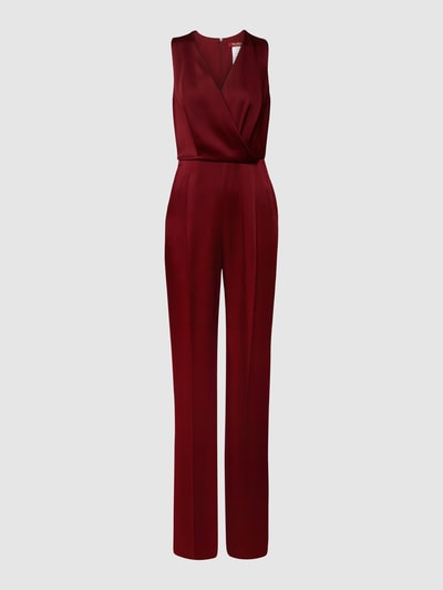 Max Mara Studio Jumpsuit mit V-Ausschnitt Modell 'ALAMARO' Bordeaux 2