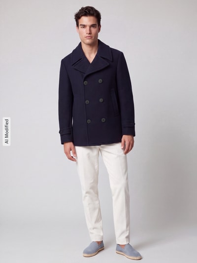 Polo Ralph Lauren Regular Fit Mantel mit Woll-Anteil Marine 1
