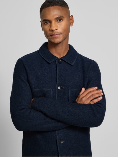 SELECTED HOMME Regular Fit Hemdjacke aus reiner Wolle Modell 'NEALY' Dunkelblau 3