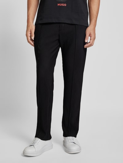 HUGO Straight leg sweatpants met plissévouwen, model 'Dicorpan' Zwart - 4