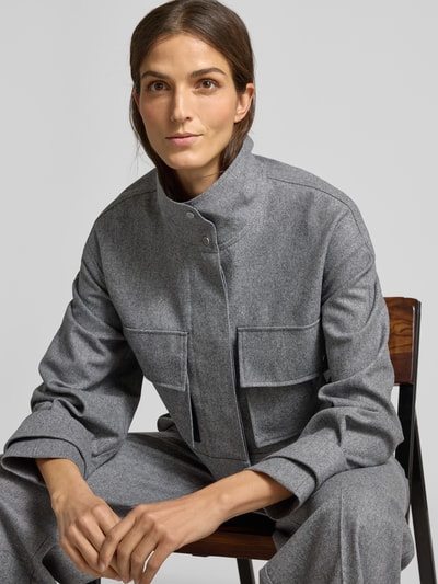 BOSS Regular fit spencer van wolmix, model 'FASTINA' Lichtgrijs gemêleerd - 3