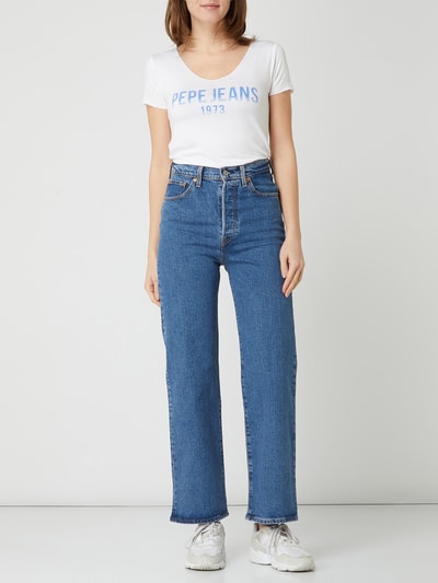 Pepe Jeans T-shirt z ozdobnymi perełkami model ‘Blake’  Biały 1