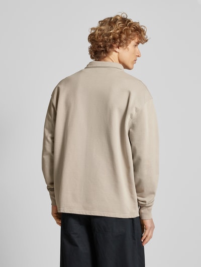 Pegador Oversized Poloshirt mit Label-Stitching Modell 'SIGNAR TERRY' Taupe 5