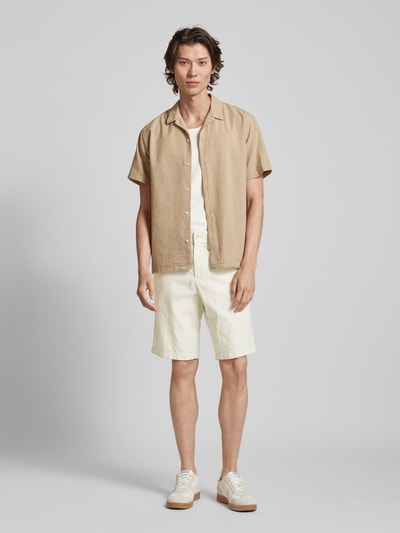 Tom Tailor Denim Regular Fit Leinenshorts mit Gesäßtasche Hellgruen 1