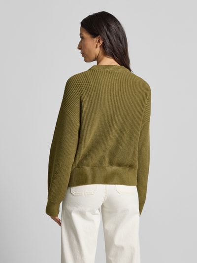 Jake*s Casual Sweter z dzianiny o kroju oversized z prążkowanymi wykończeniami Oliwkowy 5