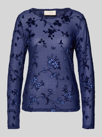 FREE/QUENT Longsleeve in semitransparentem Design Modell 'BISKA' Blau 2
