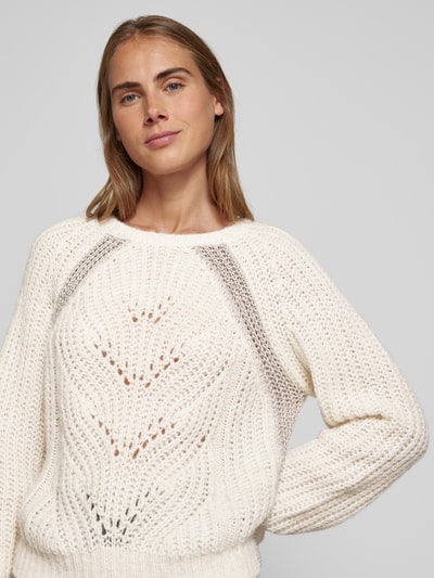 Liu Jo White Strickpullover mit Rundhalsausschnitt Offwhite 3