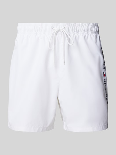 Tommy Hilfiger Regular Fit Badeshorts mit Label Stitching Weiss 1