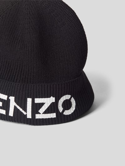 Kenzo Beanie mit Strickmuster Black 3