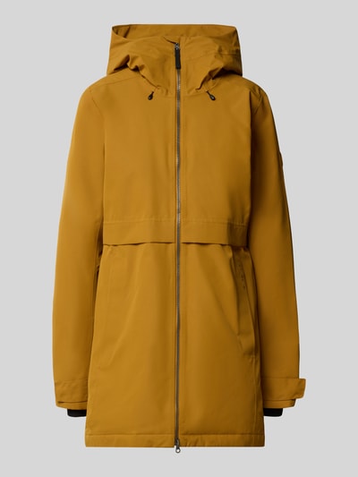 Produktfoto, Regular Fit Parka mit Kapuze von Didriksons in Senfgelb, Zweiwege-Reißverschluss, Eingrifftaschen, glatte Textur, klare Linien