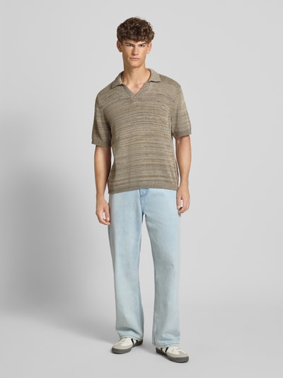 Jack & Jones Poloshirt in Strick-Optik Modell 'CANGGU' Beige 1