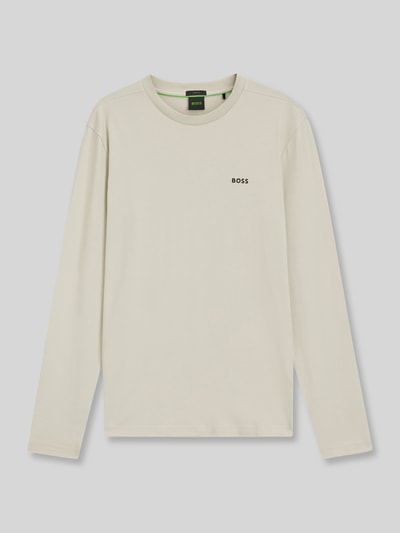 BOSS Green Regular Fit Langarmshirt aus Baumwoll-Mix Modell 'Tee Long' Beige 2
