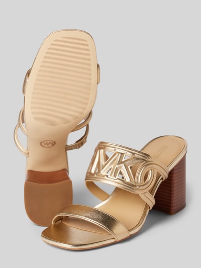 MICHAEL Michael Kors Leren sandalen met blokhak, model 'ALMA' Goud gemêleerd - 4