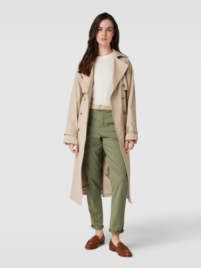 Esprit Chino in unifarbenem Design mit Gürtel Khaki 1