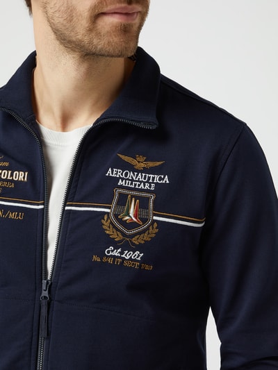 Aeronautica Militare Sweatjacke mit Kontrastabschlüssen Dunkelblau 3