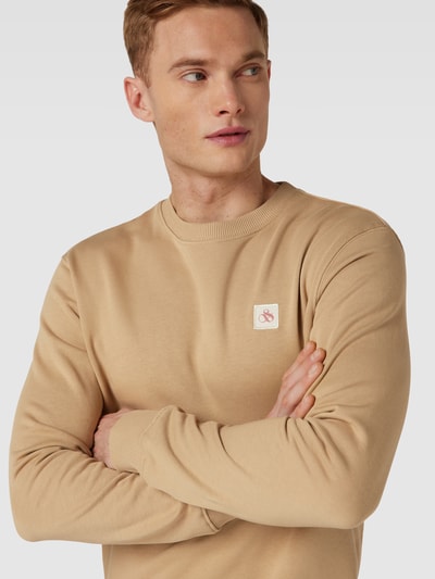 Scotch & Soda Sweatshirt met labelpatch, model 'Essentials' Beige - 3